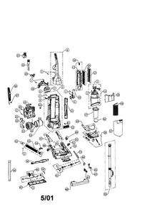 Vision With Sensor Diagram and Parts List for 089890  Dirt Devil Upright Vacuum